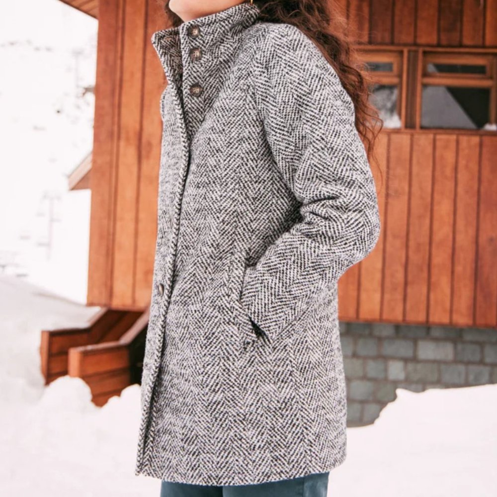 Marine Layer Stephanie Coccoon Coat Herringbone
